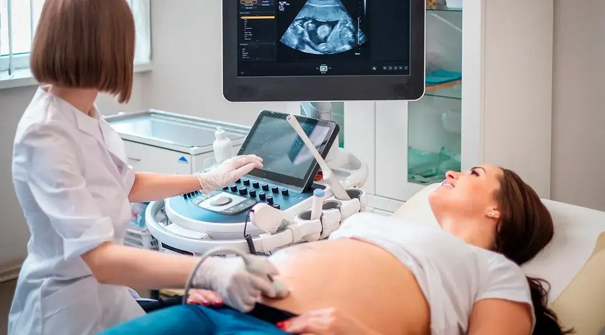 kobieta w ciąży na badaniu USG