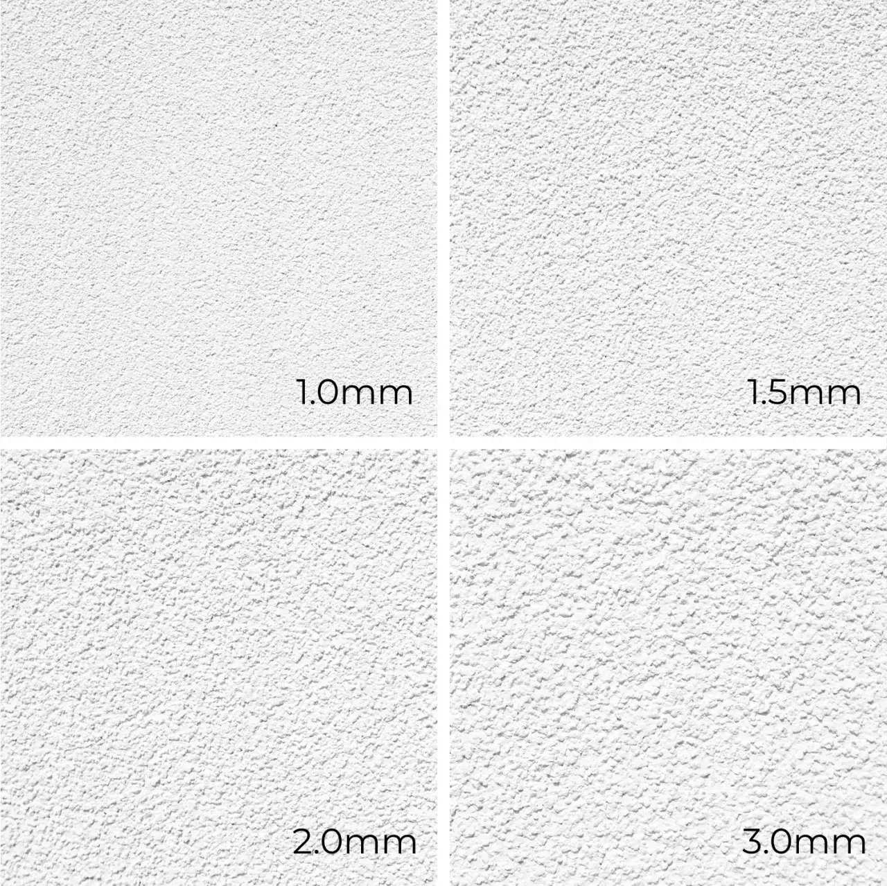 różne granulacje tynku silikonowego i ich tekstury