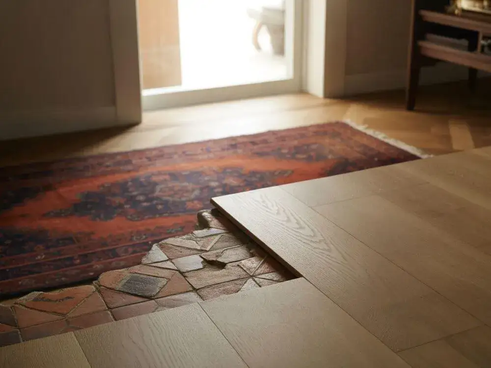 przykłady podł&oacute;g bez kucia płytek, metamorfoza podłogi