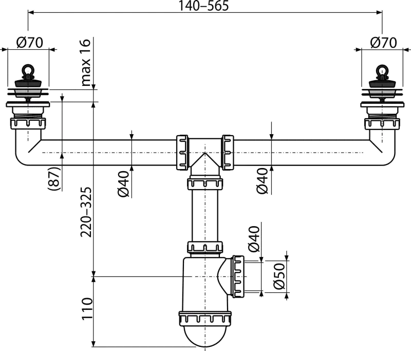 syfon do zlewu dwukomorowego schemat montażu