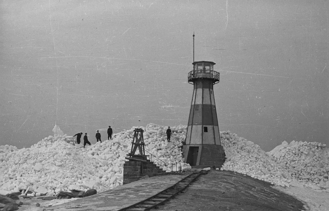 historyczne zamarznięcie Bałtyku 1963 Hel