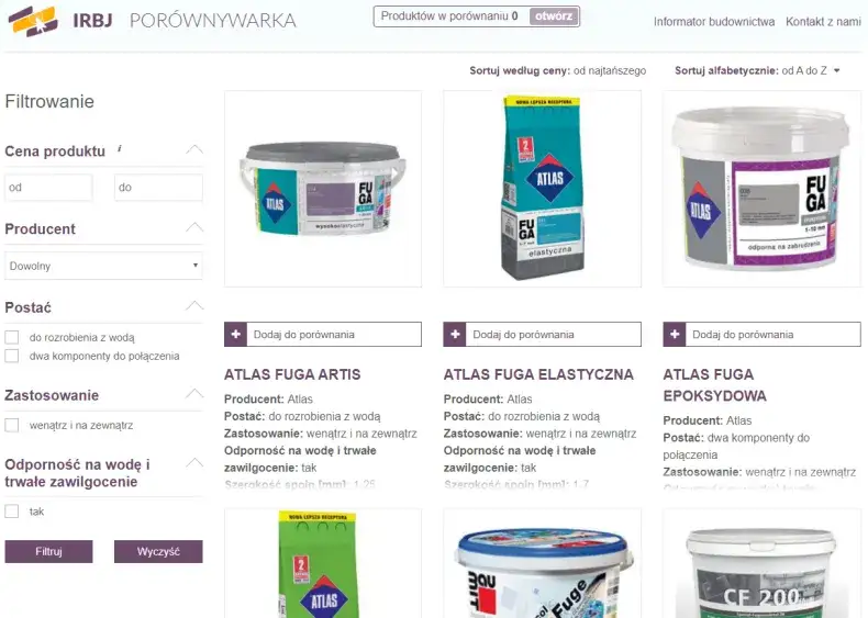 rodzaje fug schemat porównanie