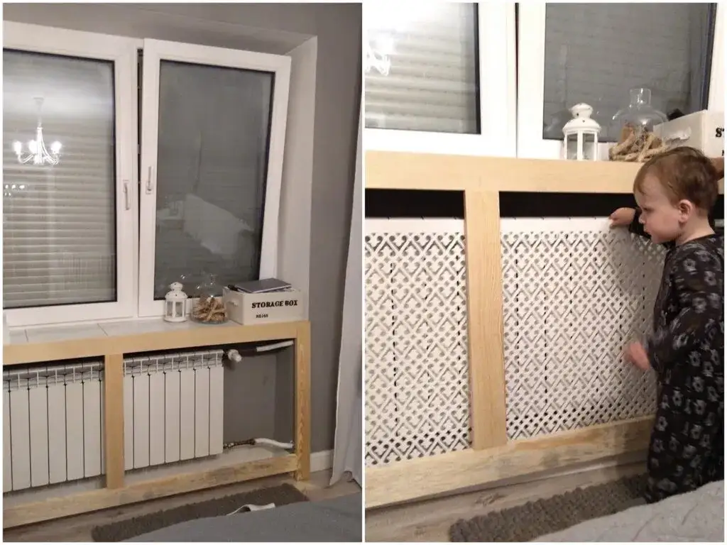 schemat budowy zabudowy grzejnika DIY