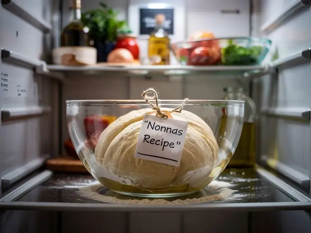 rozciąganie ciasta na pizzę po wyjęciu z lodówki