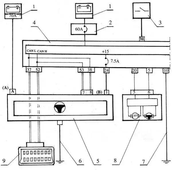 schemat elektrycznego wspomagania kierownicy