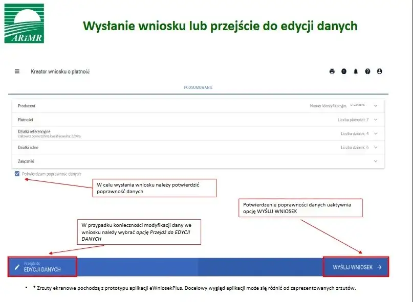 Rolnik wypełniający wniosek ARiMR