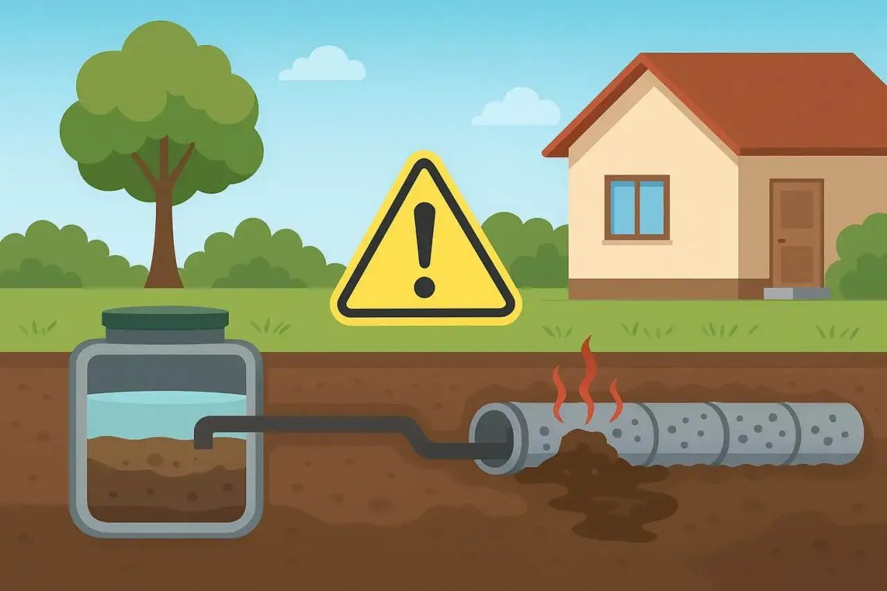 Oczyszczalnia ścieków z zatkanym drenażem. Zobacz, jak udrożnić drenaż oczyszczalni, by uniknąć problemów.