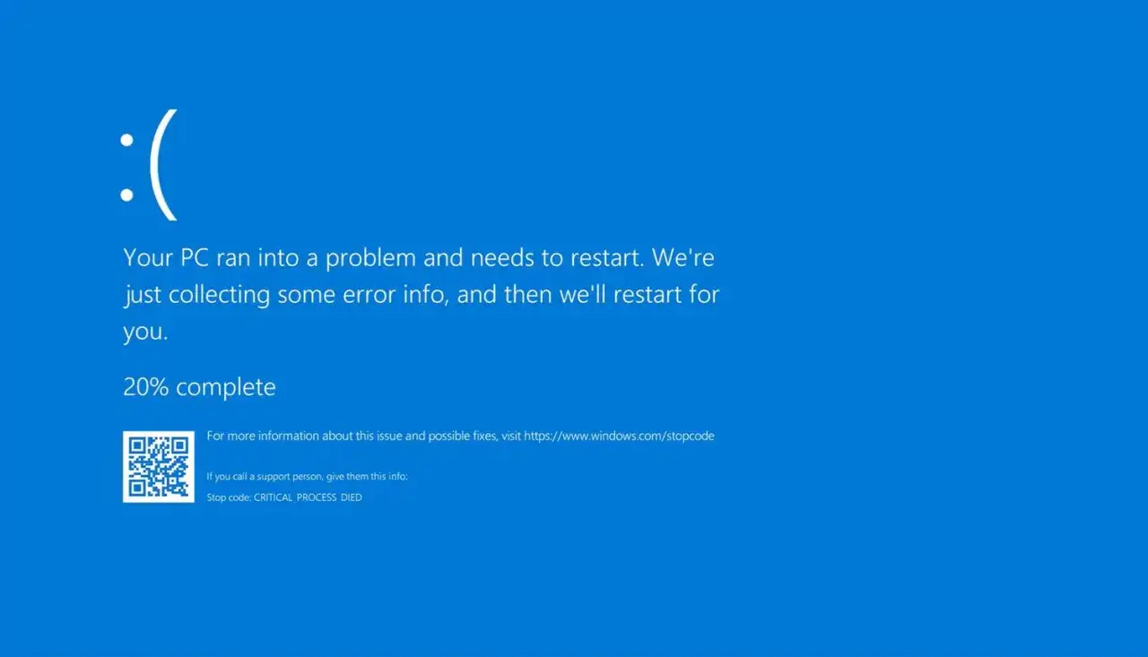 CRITICAL_PROCESS_DIED blue screen of death windows 10 11
