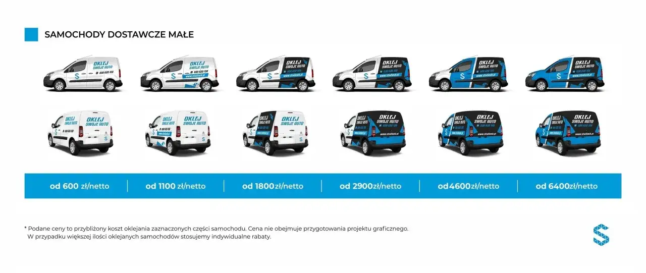 Oklejanie samochodu cena, cennik oklejania aut