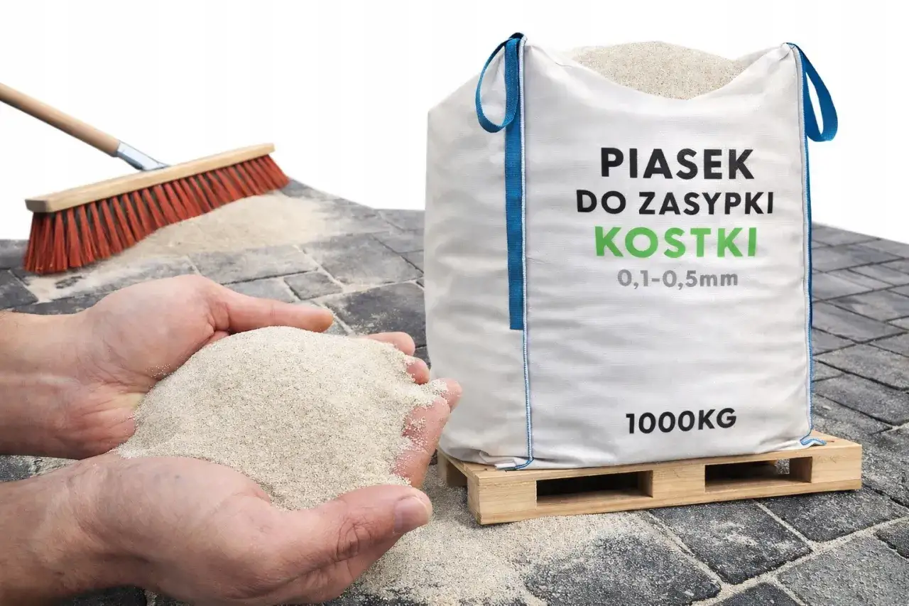 Piasek do zaspypki kostki, 1000kg. Sprawdź, ile kosztuje piasek do fugowania kostki brukowej.