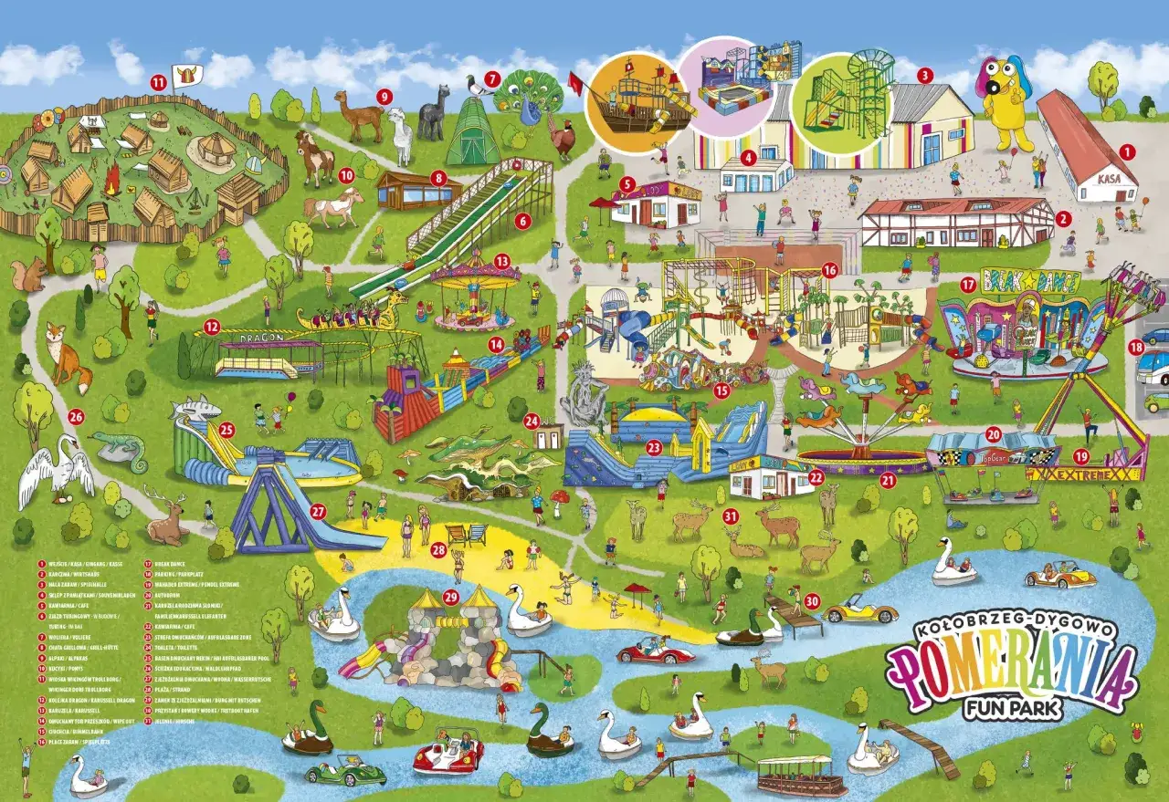 Mapa okolic Kołobrzegu atrakcje jednodniowe