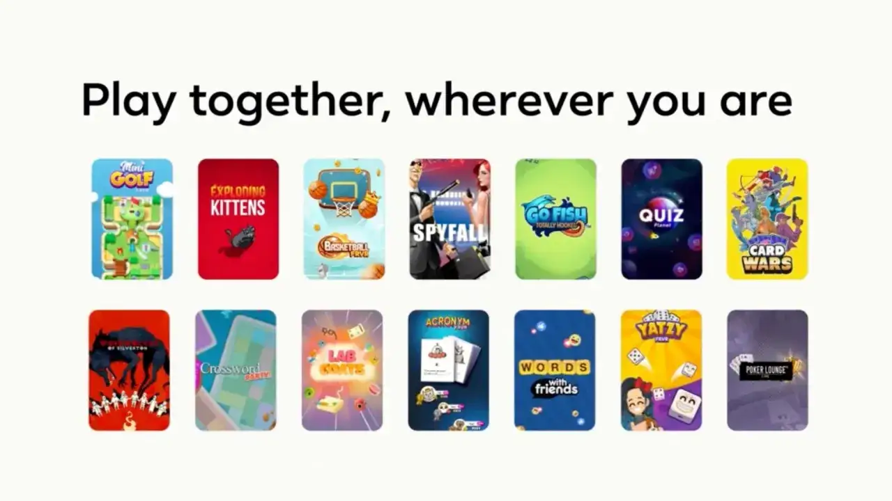 Gdzie są gry na Messengerze? Zobacz kolekcję gier: Mini Golf, Exploding Kittens, Basketball FRVR, Spyfall, Go Fish, Quiz Planet, Card Wars, Wolf of Silverton, Crossword Party, Lab Coats, Acronym, Words with Friends, Yatzy FRVR, Poker Lounge.