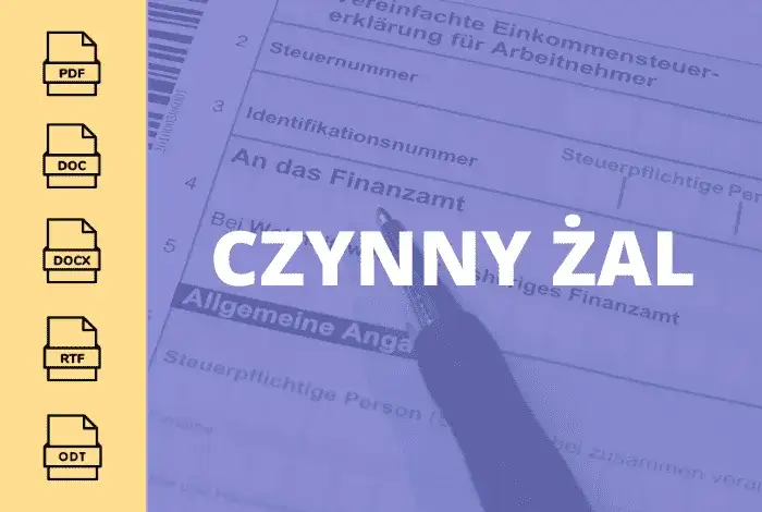 Wzór pisma czynny żal do urzędu skarbowego