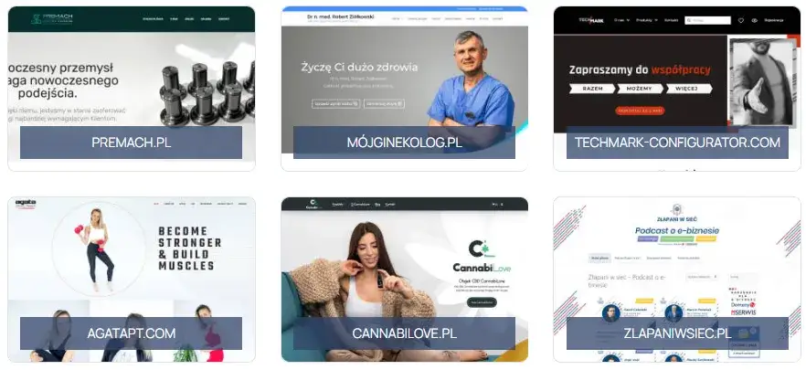 przykłady responsywnych stron internetowych na różnych urządzeniach