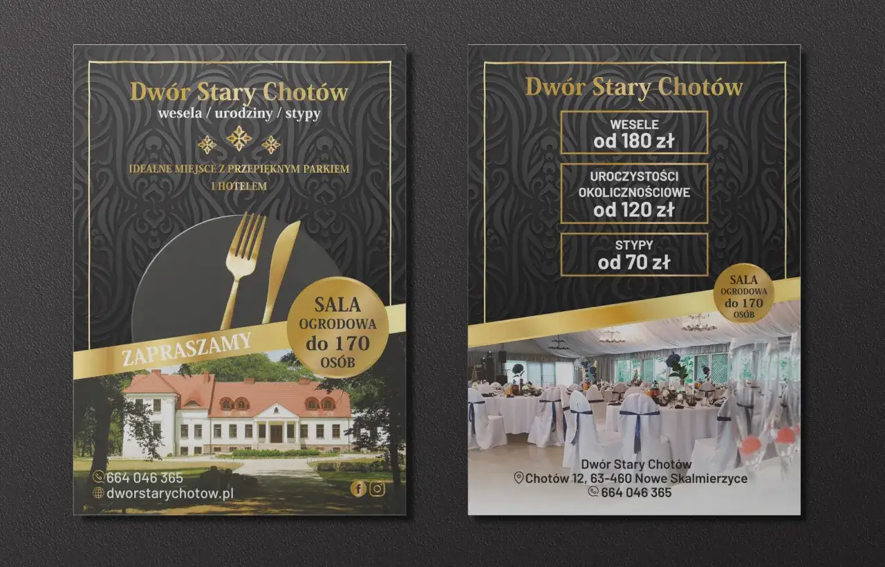 Dwór Stary Chotów zaprasza na wesela, urodziny i stypy. Idealne miejsce z parkiem i hotelem. Sala ogrodowa do 170 osób.