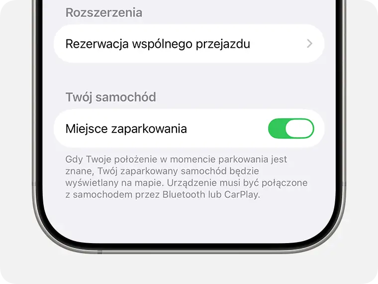Funkcje aplikacji do parkowania, notatki i zdjęcia na mapie