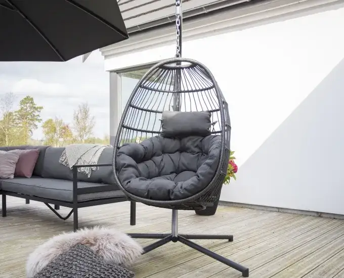 nowoczesne meble tarasowe technorattan aluminium huśtawka