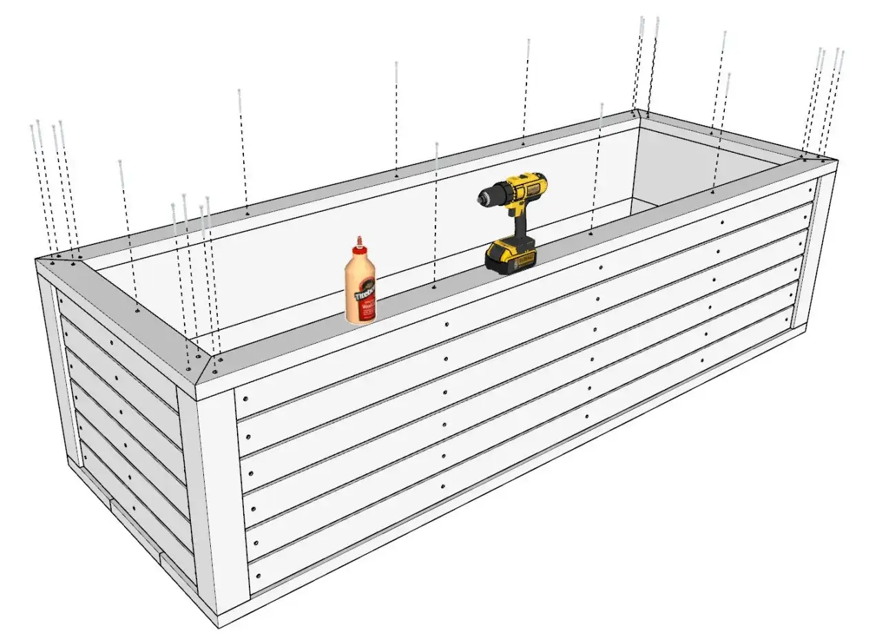 projekt skrzynki na kwiaty schemat