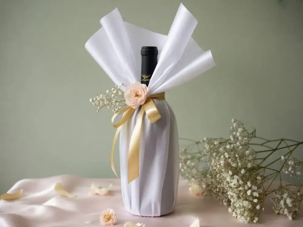 kreatywne pakowanie butelki wina DIY