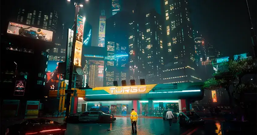 Cyberpunk 2077 Night City details textures