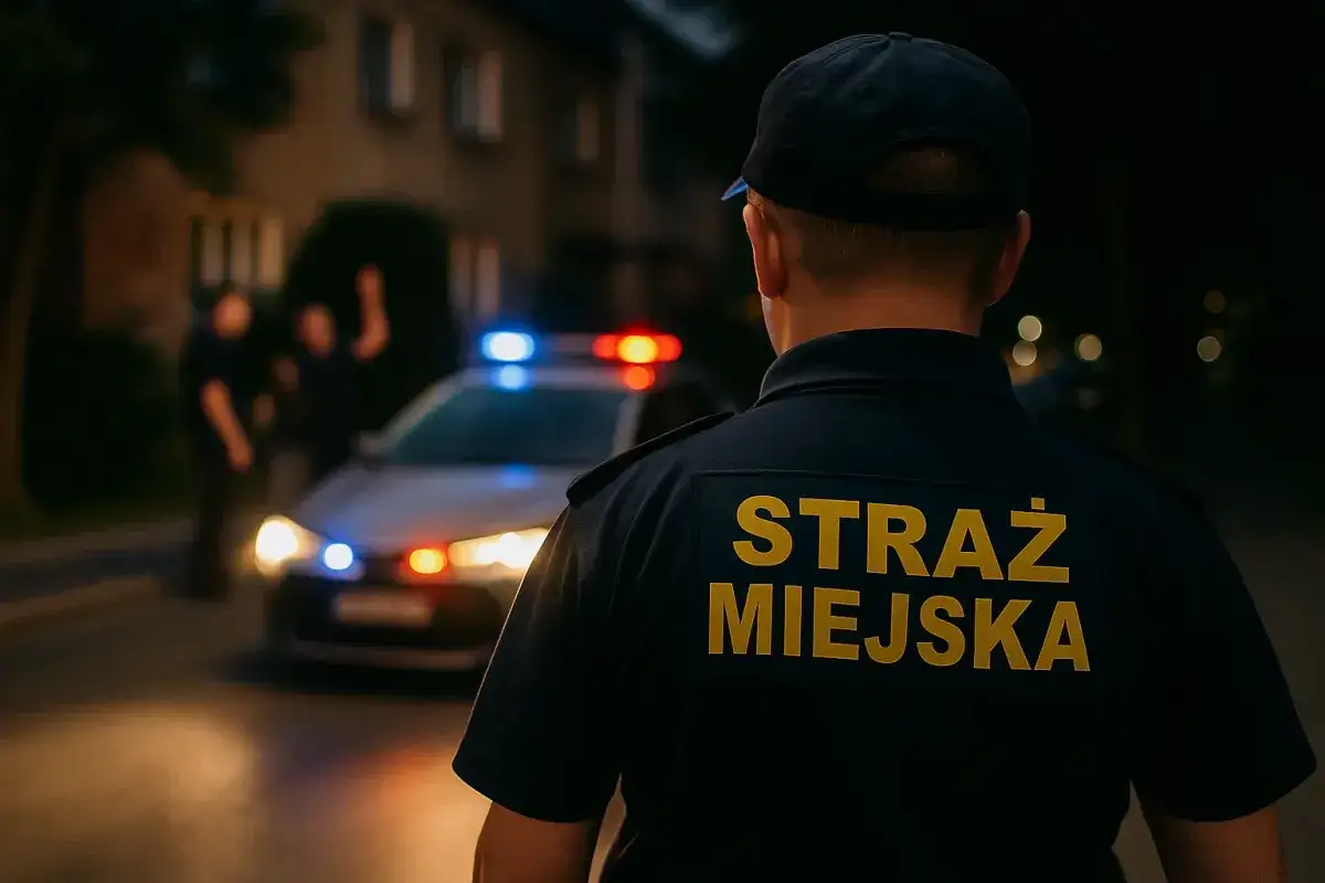 Strażnik miejski w akcji. Czy straż miejska może interweniować na terenie wspólnoty mieszkaniowej? Służby gotowe do działania.