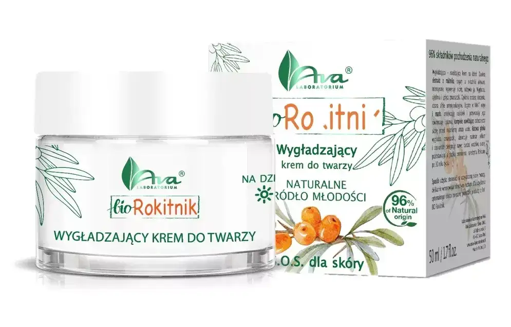 Dwie maseczki rewitalizujące Ava Eco Linea i Bio Rokitnik obok siebie na estetycznym tle