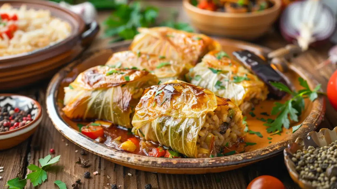 Zdjęcie Gołąbki z ryżem i grzybami: Wegetariańska uczta dla całej rodziny