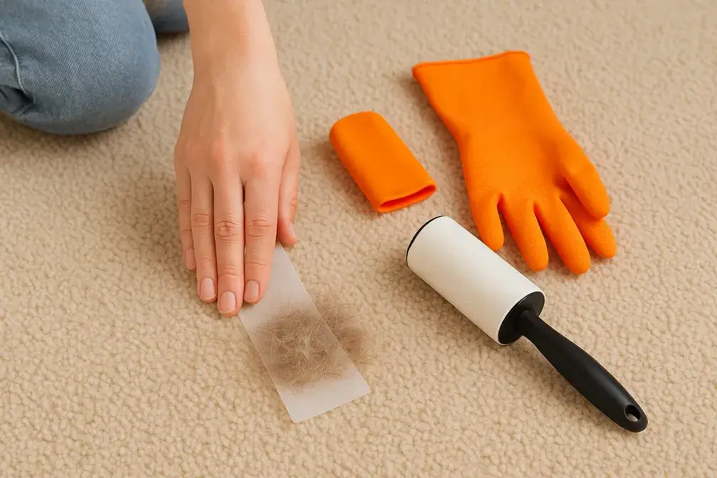 Zdjęcie Skuteczne sposoby na usunięcie sierści z dywanu bez wysiłku