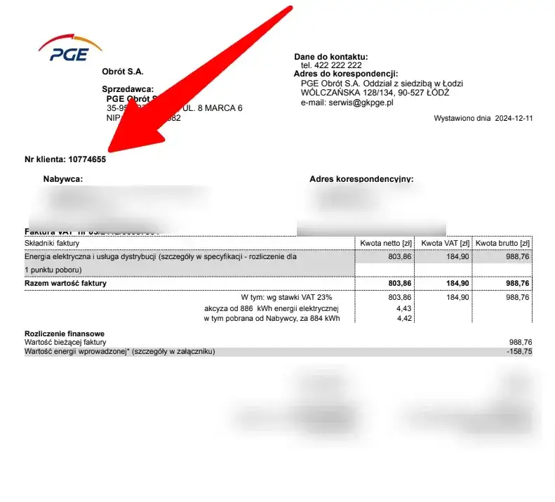 Zdjęcie Jak odnaleźć numer PPE na fakturze PGE?