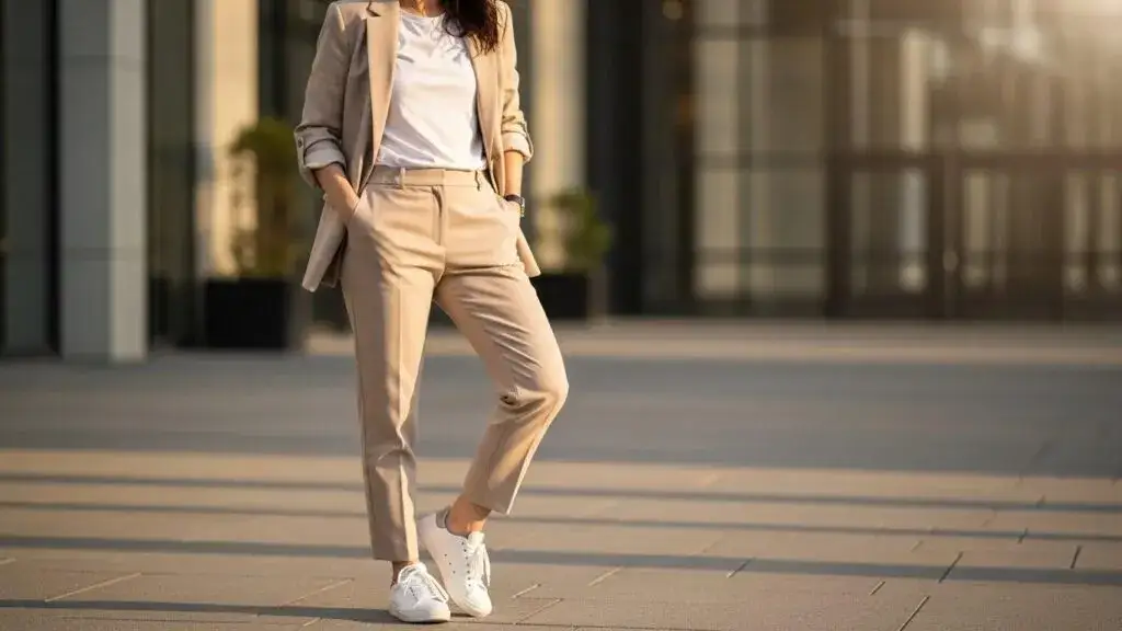 Zdjęcie Idealne buty do beżowego garnituru damskiego od klasyki po sport