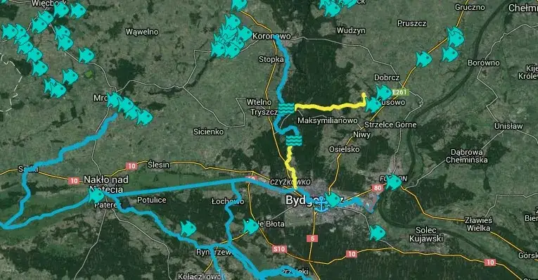 Zdjęcie Mapa jezior PZW Kujawsko-Pomorskie: Odkryj najlepsze łowiska i wody