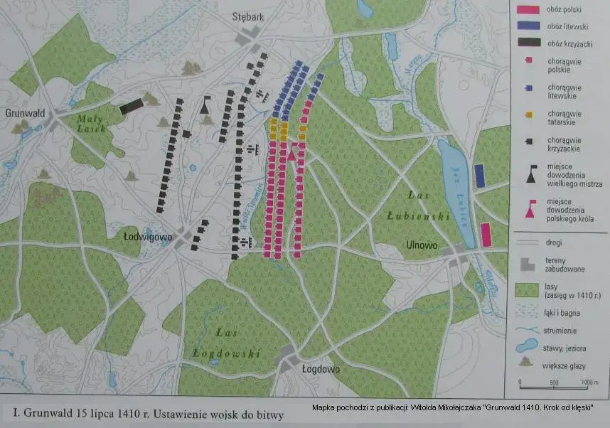 Zdjęcie Mapa historycznej bitwy pod Grunwaldem - poznaj dokładną lokalizację pola walk