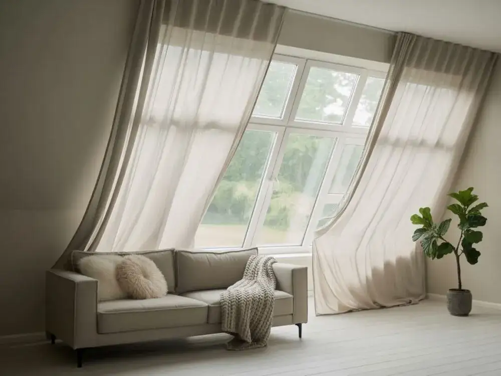 Zdjęcie Jak uszyć firankę na skośne okno - proste kroki i praktyczne porady