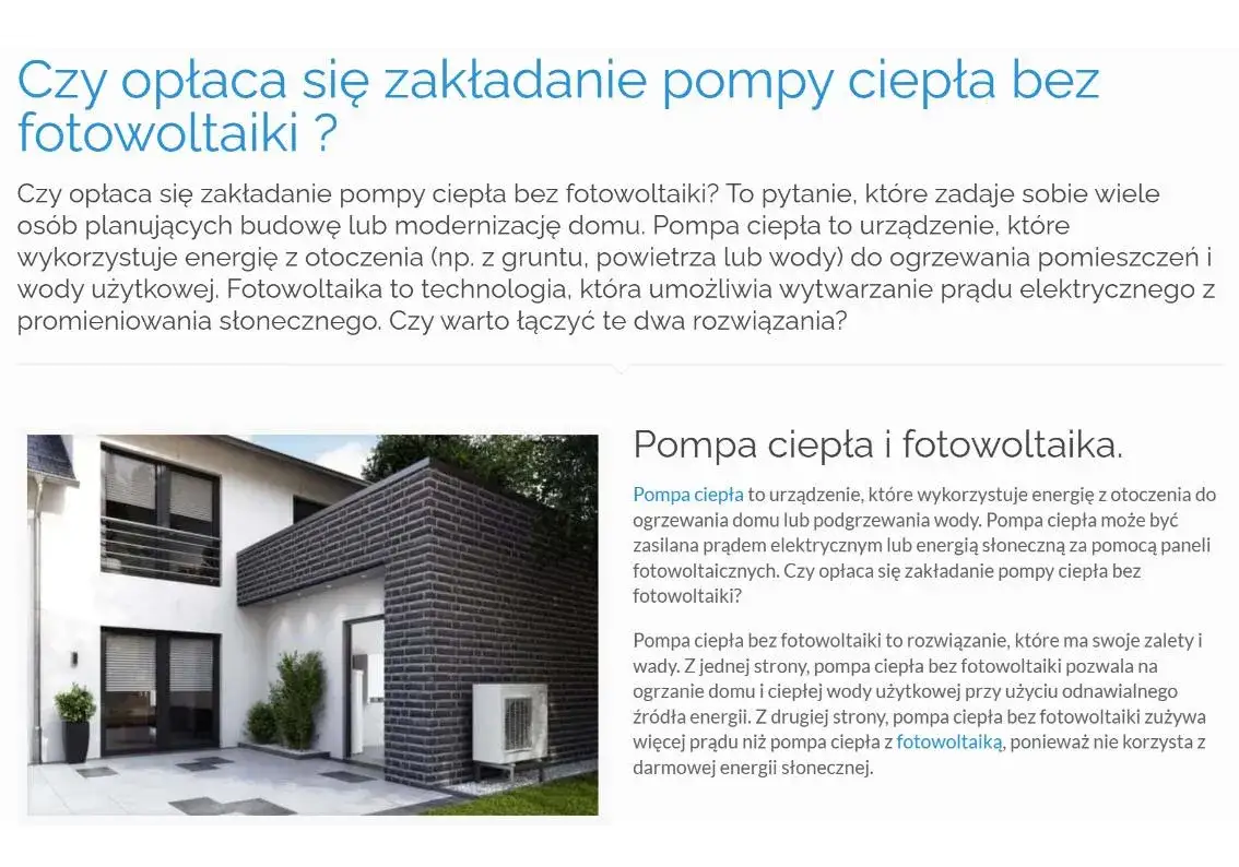 Zdjęcie Czy pompa ciepła bez fotowoltaiki się opłaca? Sprawdź, co zyskasz!