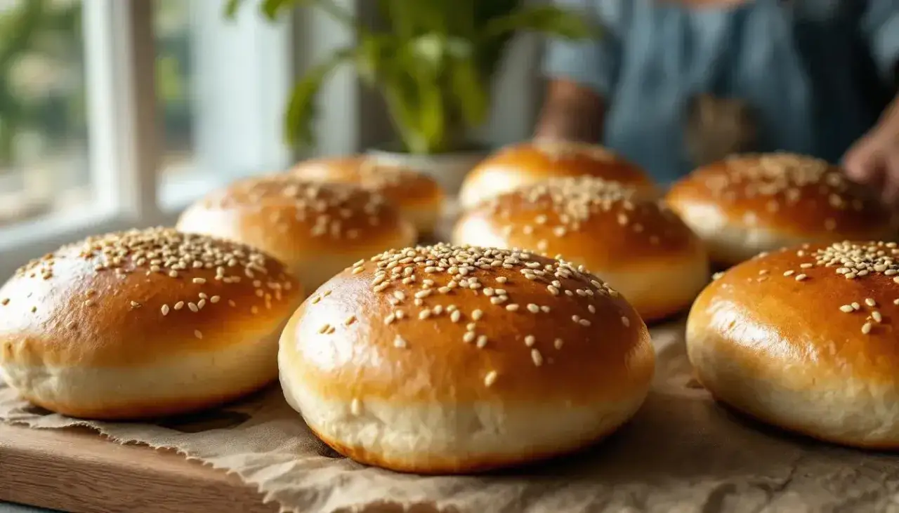 Zdjęcie Pains &agrave; burger maison : le secret d'un moelleux incomparable r&eacute;v&eacute;l&eacute; !