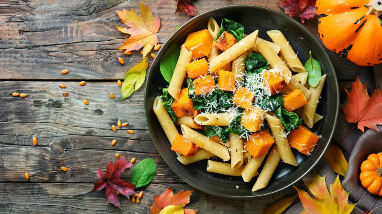 Zdjęcie Makaron z dynią i szpinakiem: Oto jesienny hit na Twoim rodzinnym stole