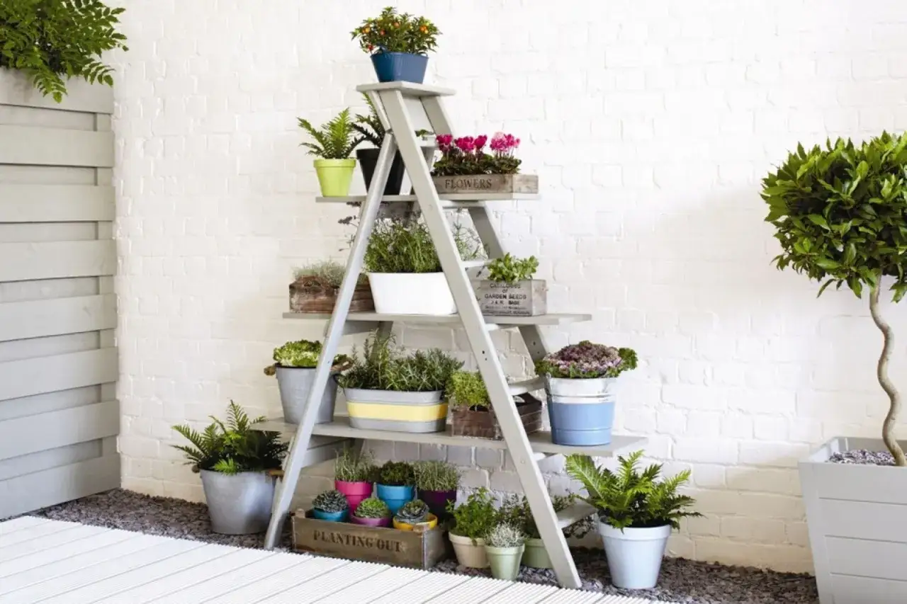 Zdjęcie Jak zrobić kwietnik z drabiny – prosty sposób na piękną dekorację domu i ogrodu