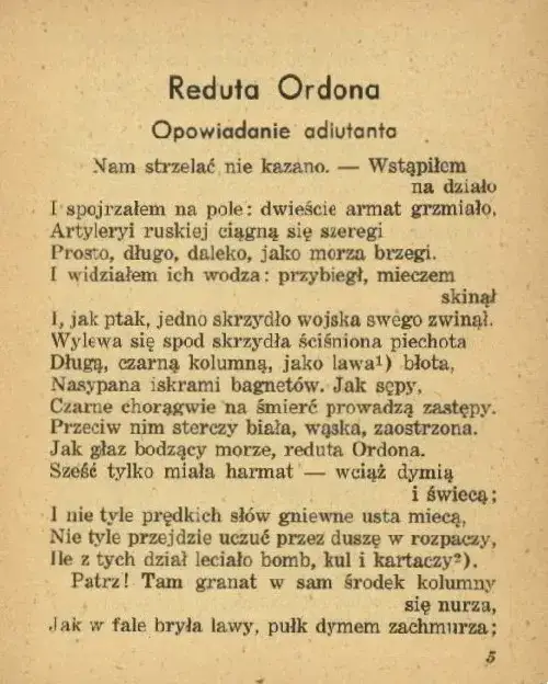 Zdjęcie Reduta Ordona wiersz: heroizm i poświęcenie w polskiej literaturze