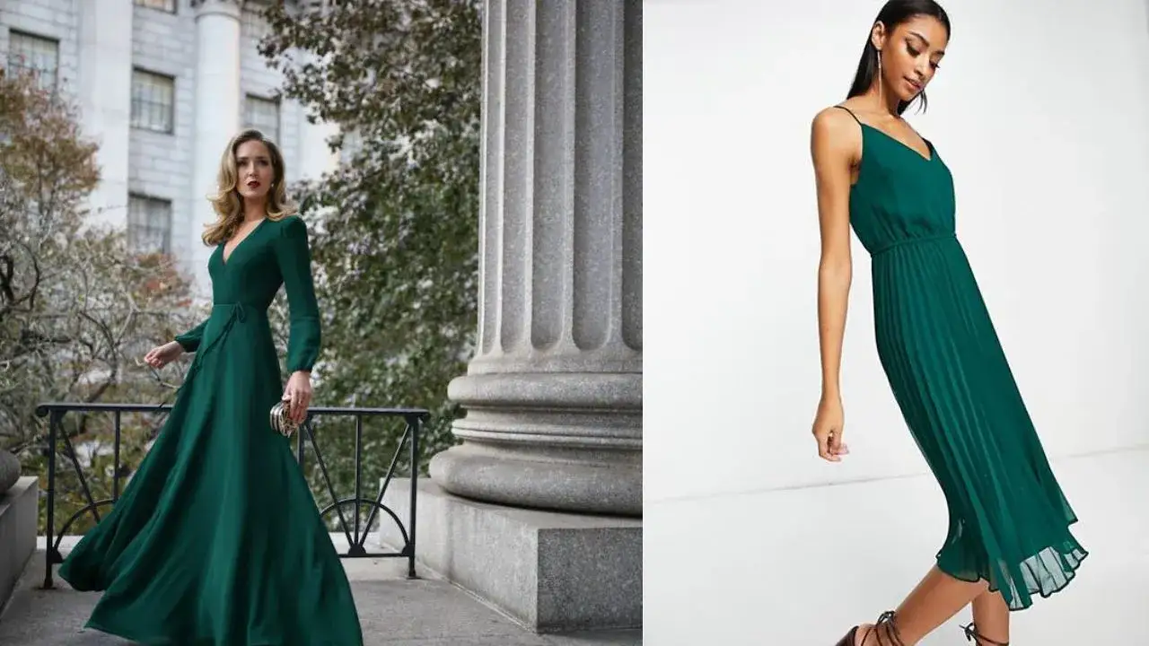Zdjęcie Vestido verde botella: &iquest;Con qu&eacute; colores combinarlo? &iexcl;Gu&iacute;a experta!
