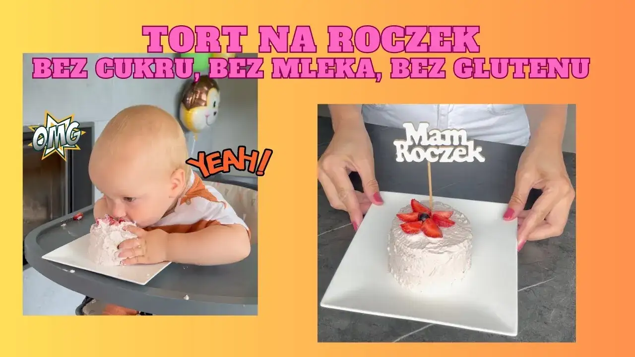 Zdjęcie Zdrowy tort na roczek przepis – pyszny i bez cukru dla malucha