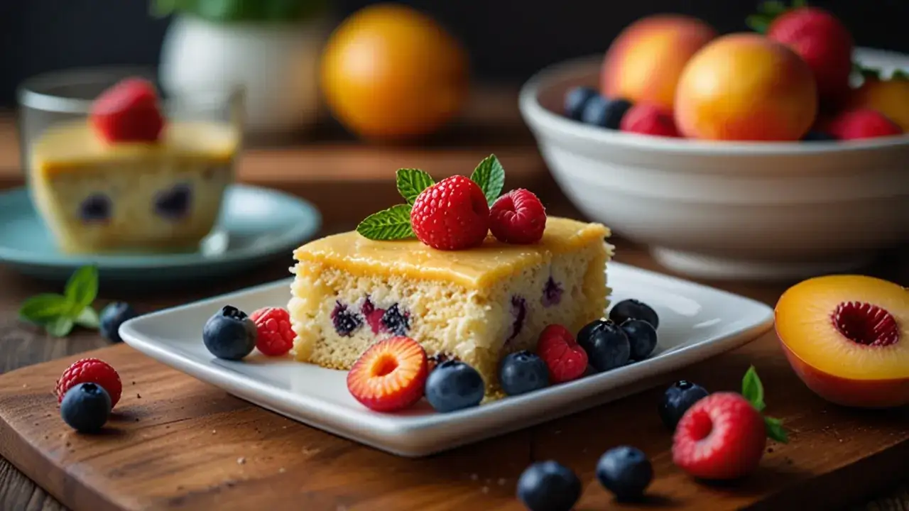 Zdjęcie Ciasto jogurtowe fit z owocami: Przepis na zdrowy deser bez cukru