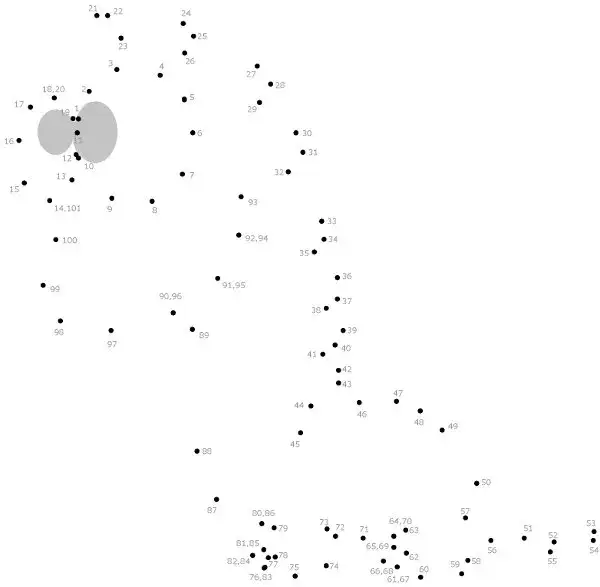 Zdjęcie Połącz kropki: Aniołek do druku w trudnej wersji dla starszych dzieci