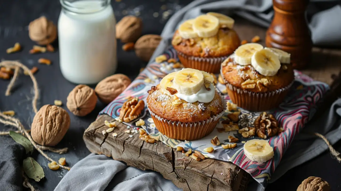 Zdjęcie Zdrowy przysmak: Muffinki bananowe z jogurtem - prosty przepis
