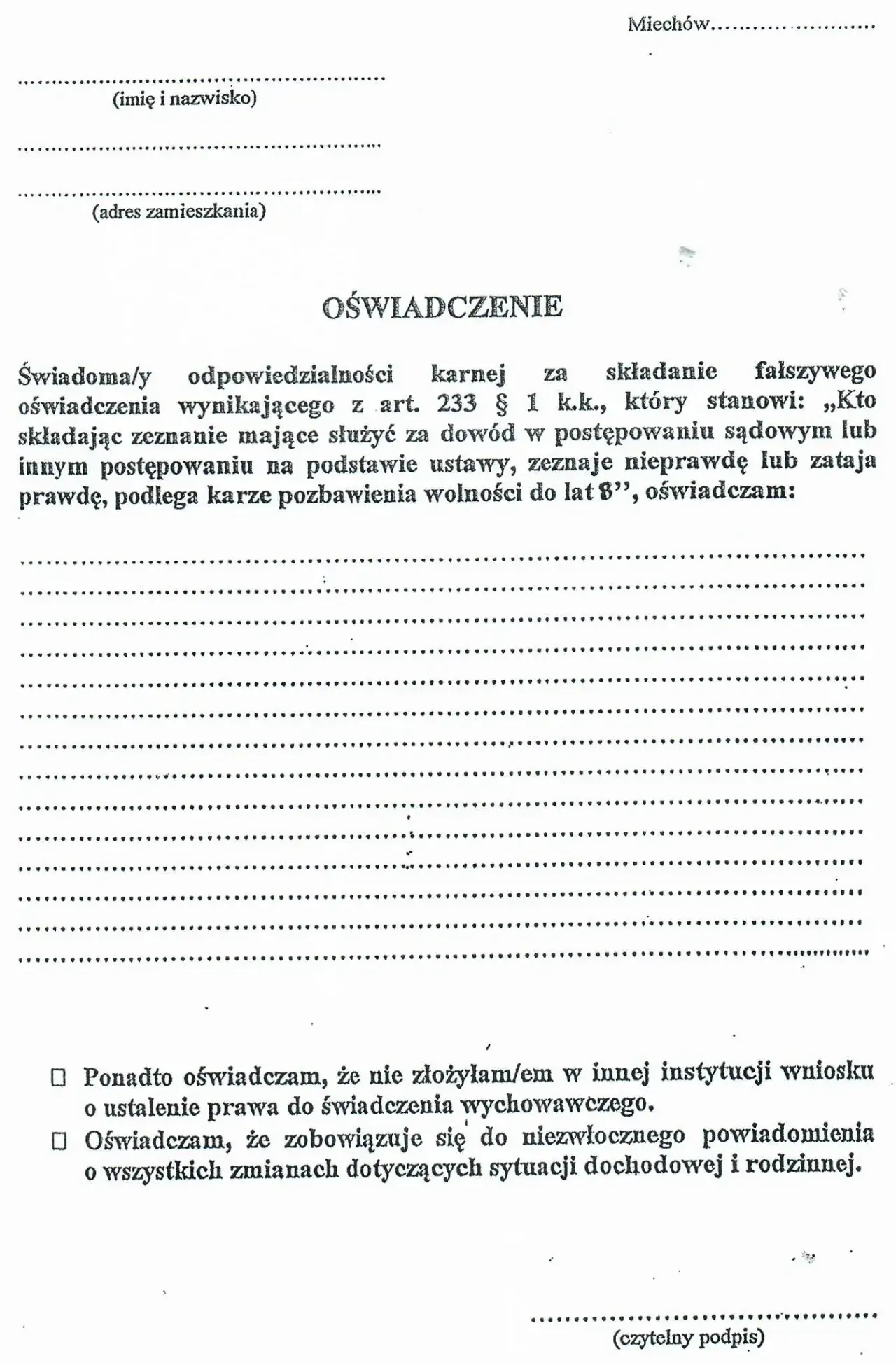 Zdjęcie Jak bezbłędnie napisać oświadczenie do świadczenia pielęgnacyjnego w 5 krokach