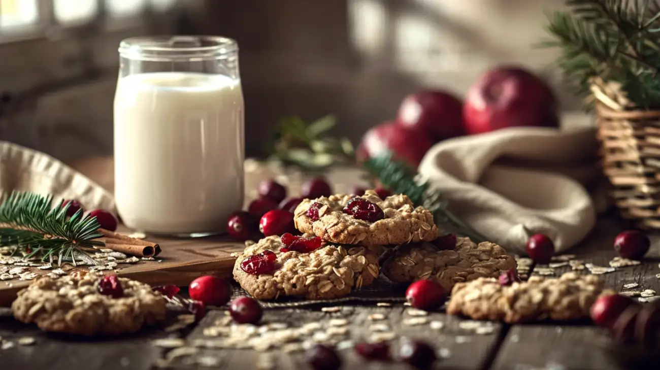 Zdjęcie Fit ciastka owsiane z żurawiną: Idealne na szybką przekąskę