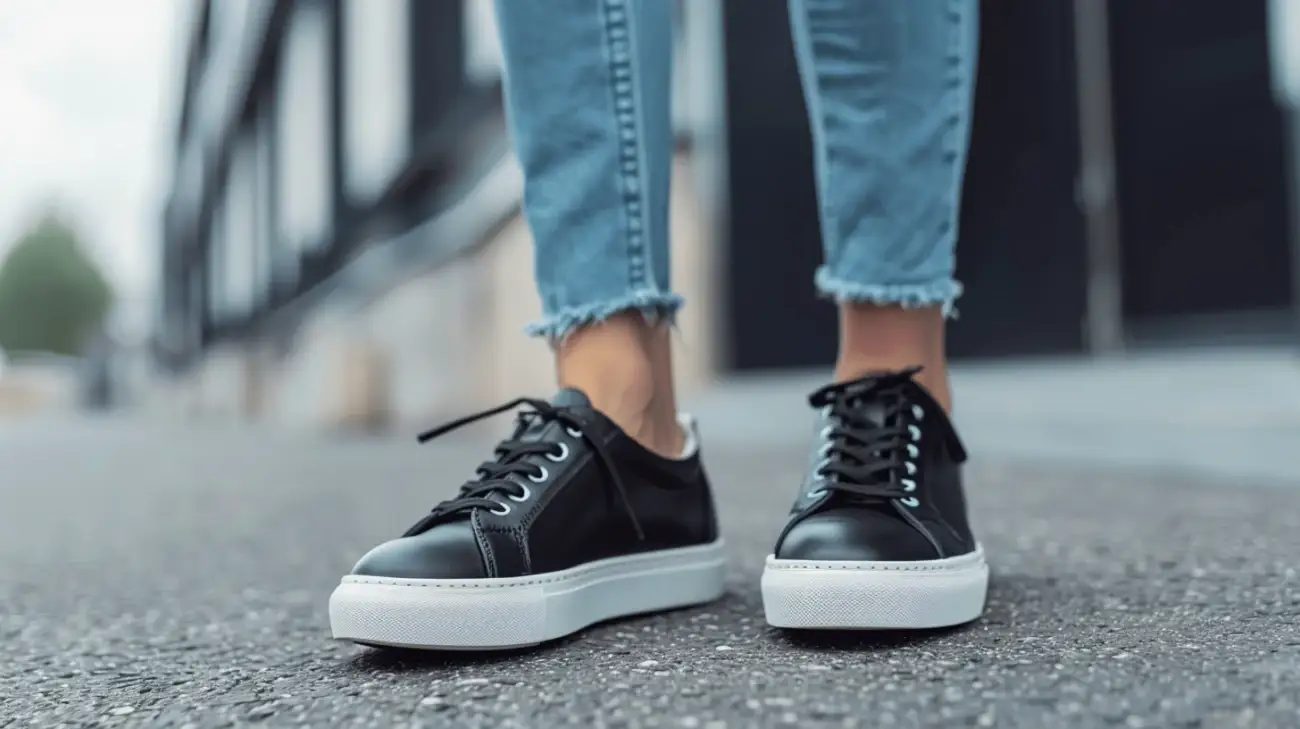 Zdjęcie Czarne sneakersy w codziennych stylizacjach: Wskazówki 