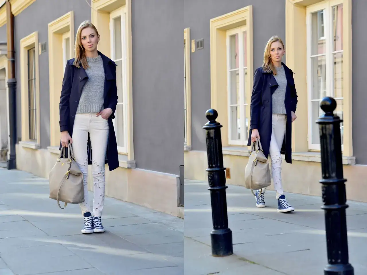 Zdjęcie Granatowy trencz damski stylizacje - jak stworzyć modne zestawienia