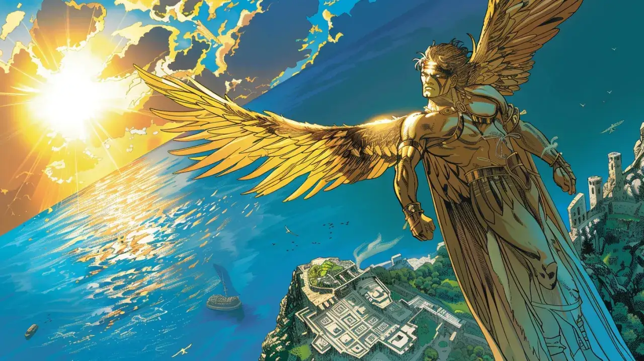 Zdjęcie Dedal i Ikar - mitologiczna opowieść w formie komiksu.