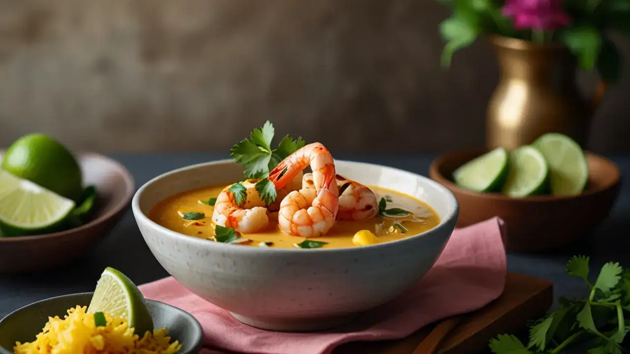 Zdjęcie Krewetki z curry i mlekiem kokosowym: Wyjątkowe, aromatyczne danie