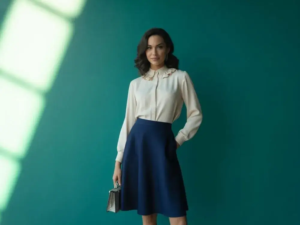 Zdjęcie Jaką bluzkę wybrać do granatowej spódnicy, aby wyglądać świetnie?